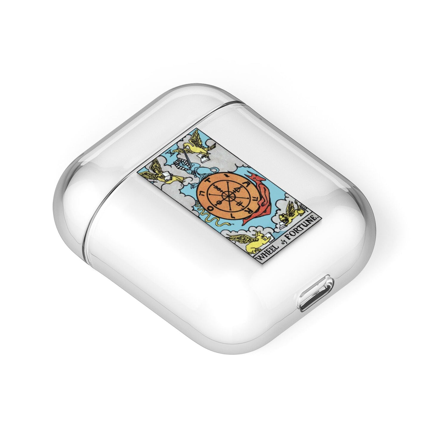 Wheel of Fortune Tarot Card AirPods Case Laid Flat