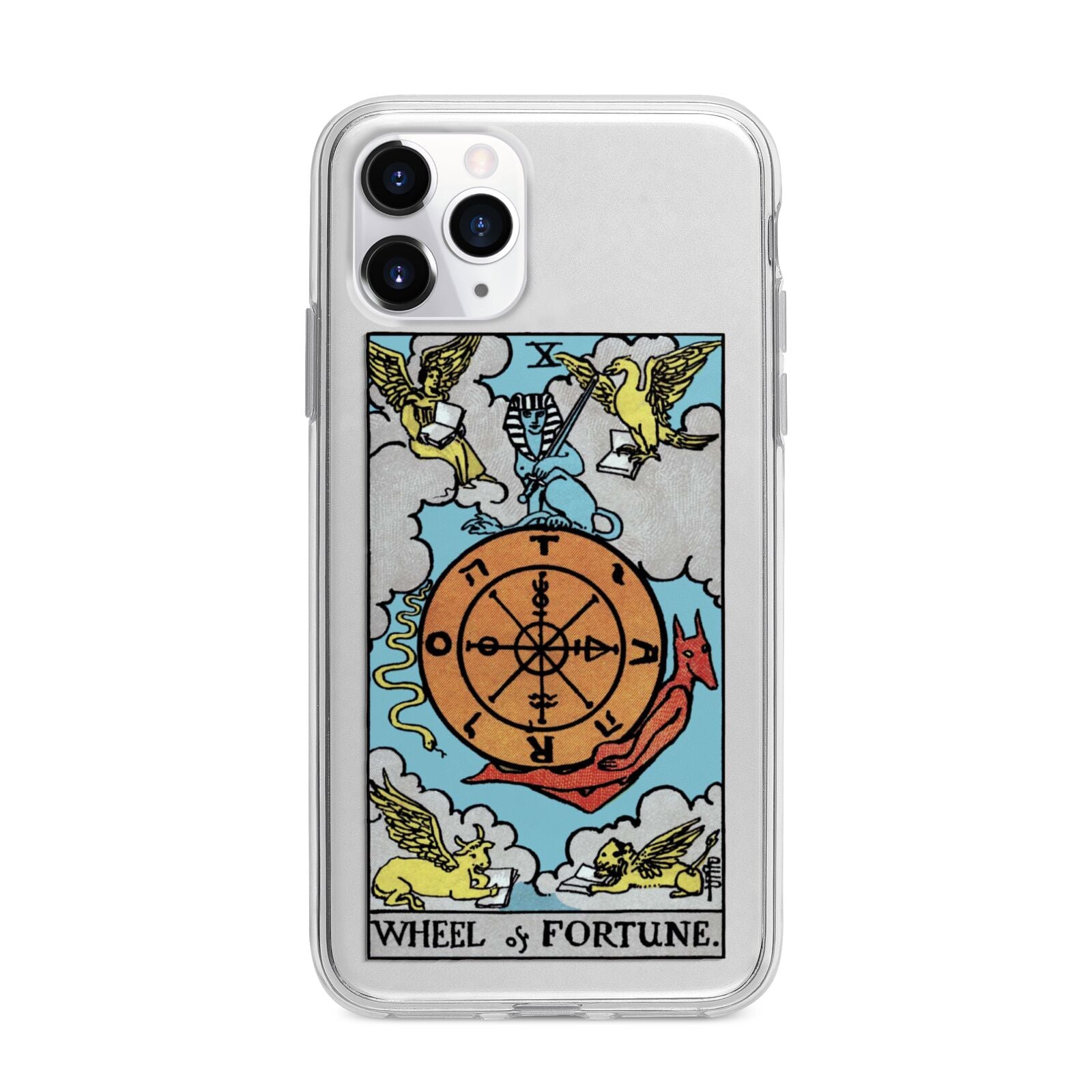 Wheel of Fortune Tarot Card Apple iPhone 11 Pro in Silver with Bumper Case