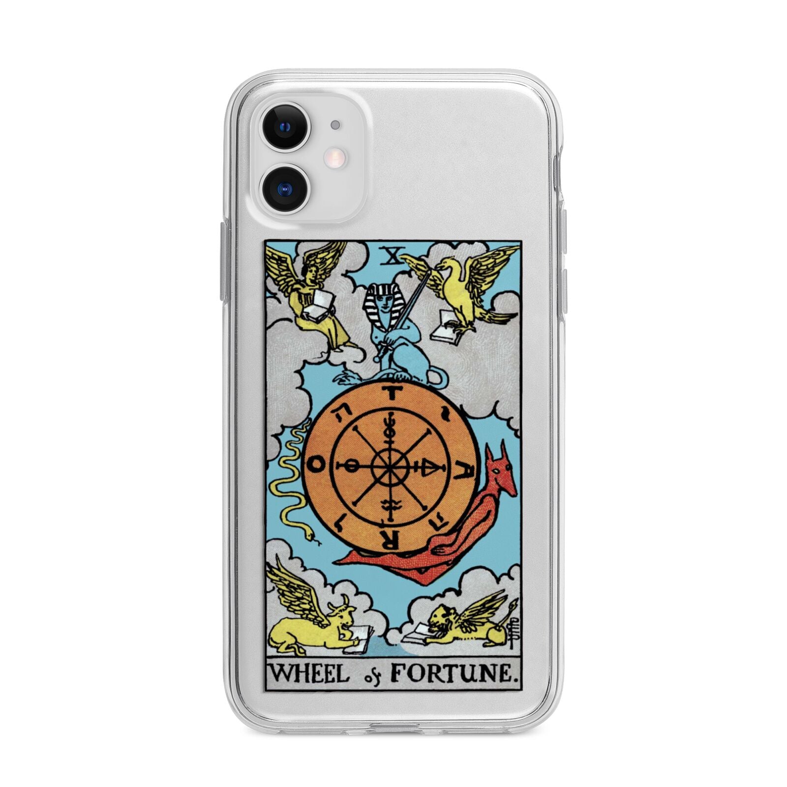 Wheel of Fortune Tarot Card Apple iPhone 11 in White with Bumper Case
