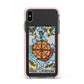 Wheel of Fortune Tarot Card Apple iPhone Xs Max Impact Case Pink Edge on Black Phone