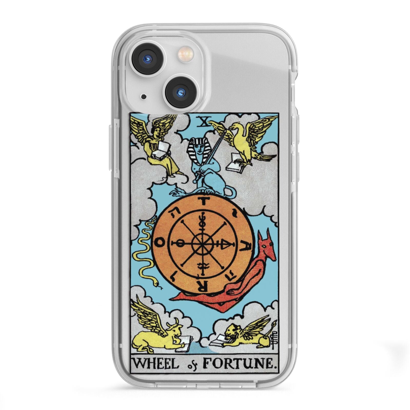 Wheel of Fortune Tarot Card iPhone 13 Mini TPU Impact Case with White Edges