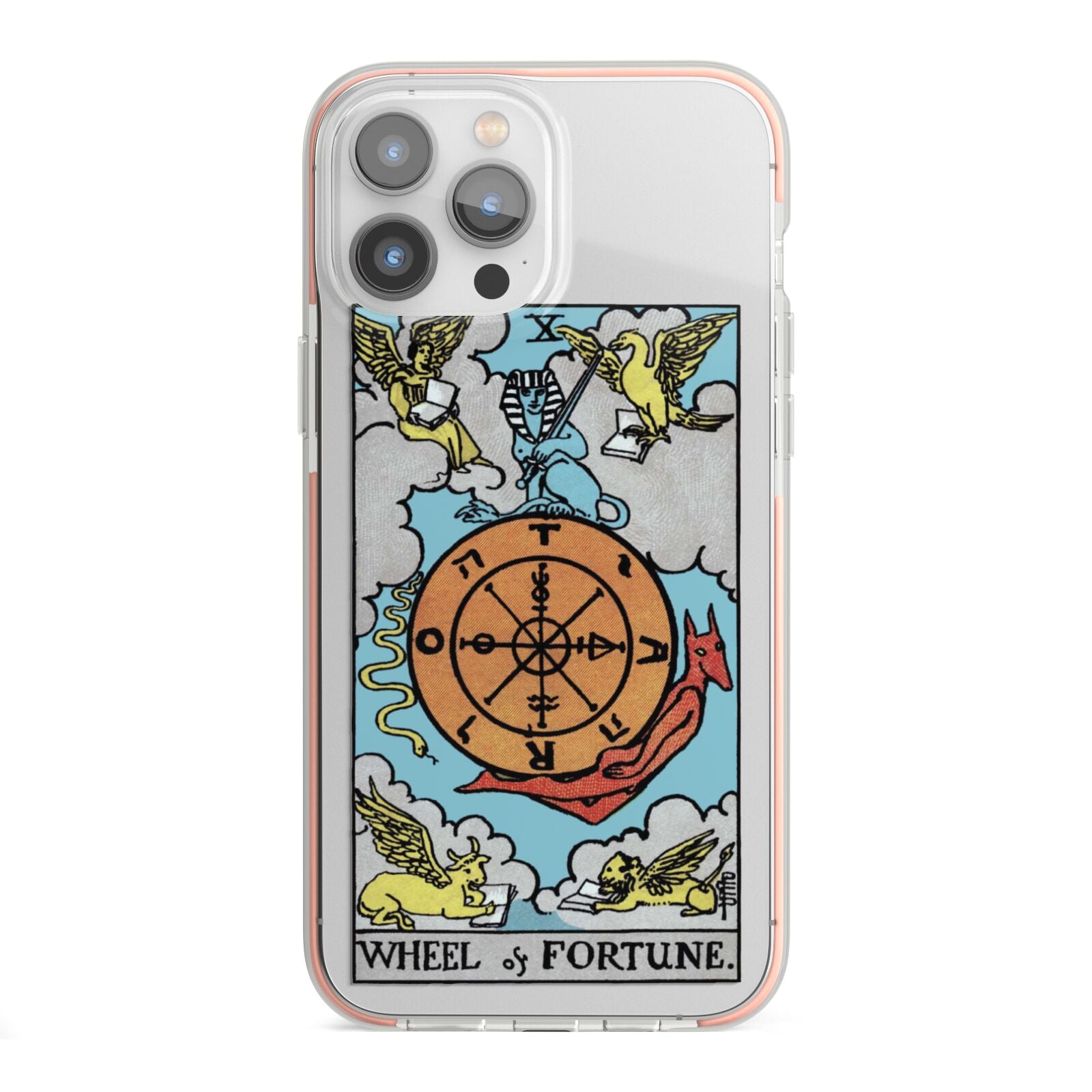 Wheel of Fortune Tarot Card iPhone 13 Pro Max TPU Impact Case with Pink Edges