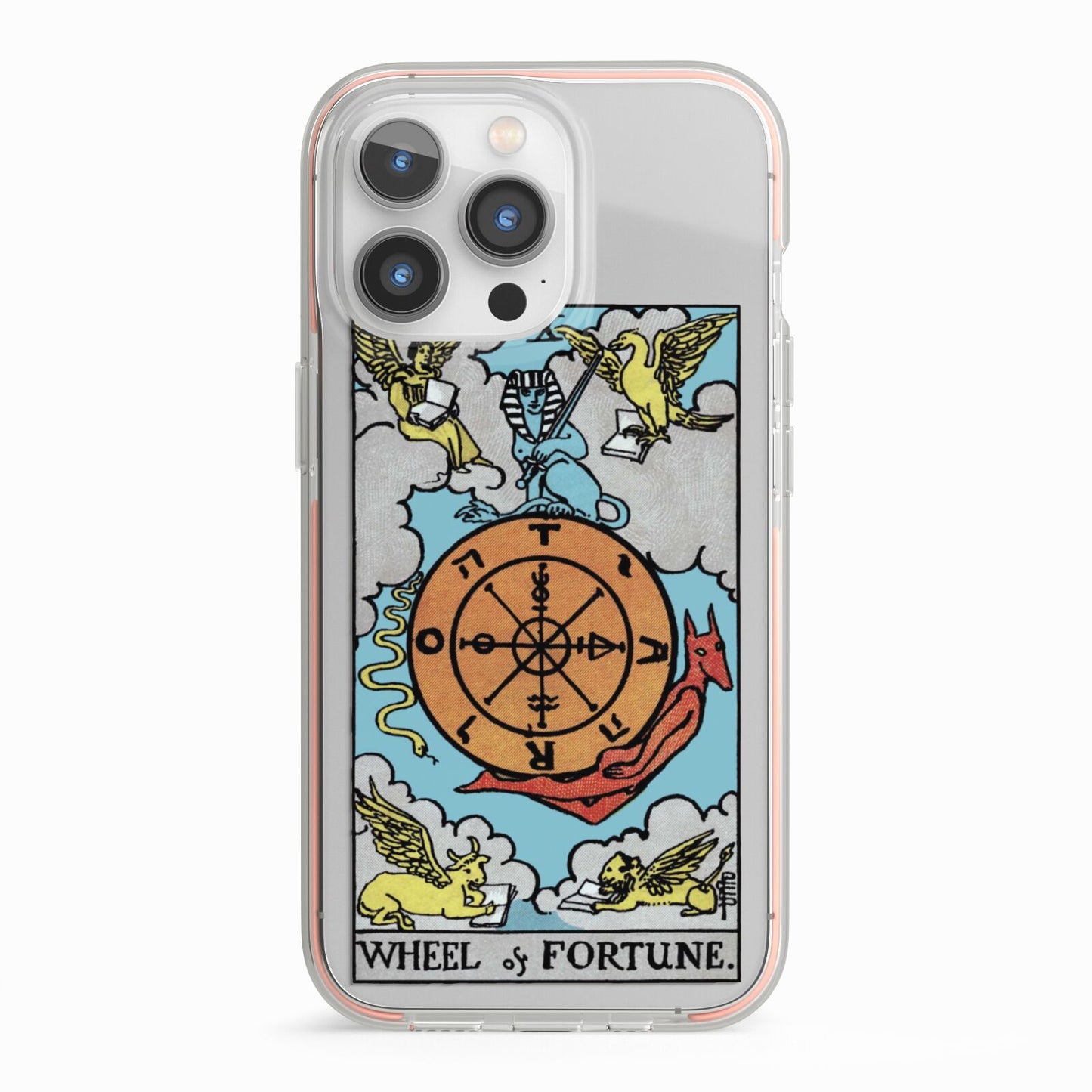 Wheel of Fortune Tarot Card iPhone 13 Pro TPU Impact Case with Pink Edges