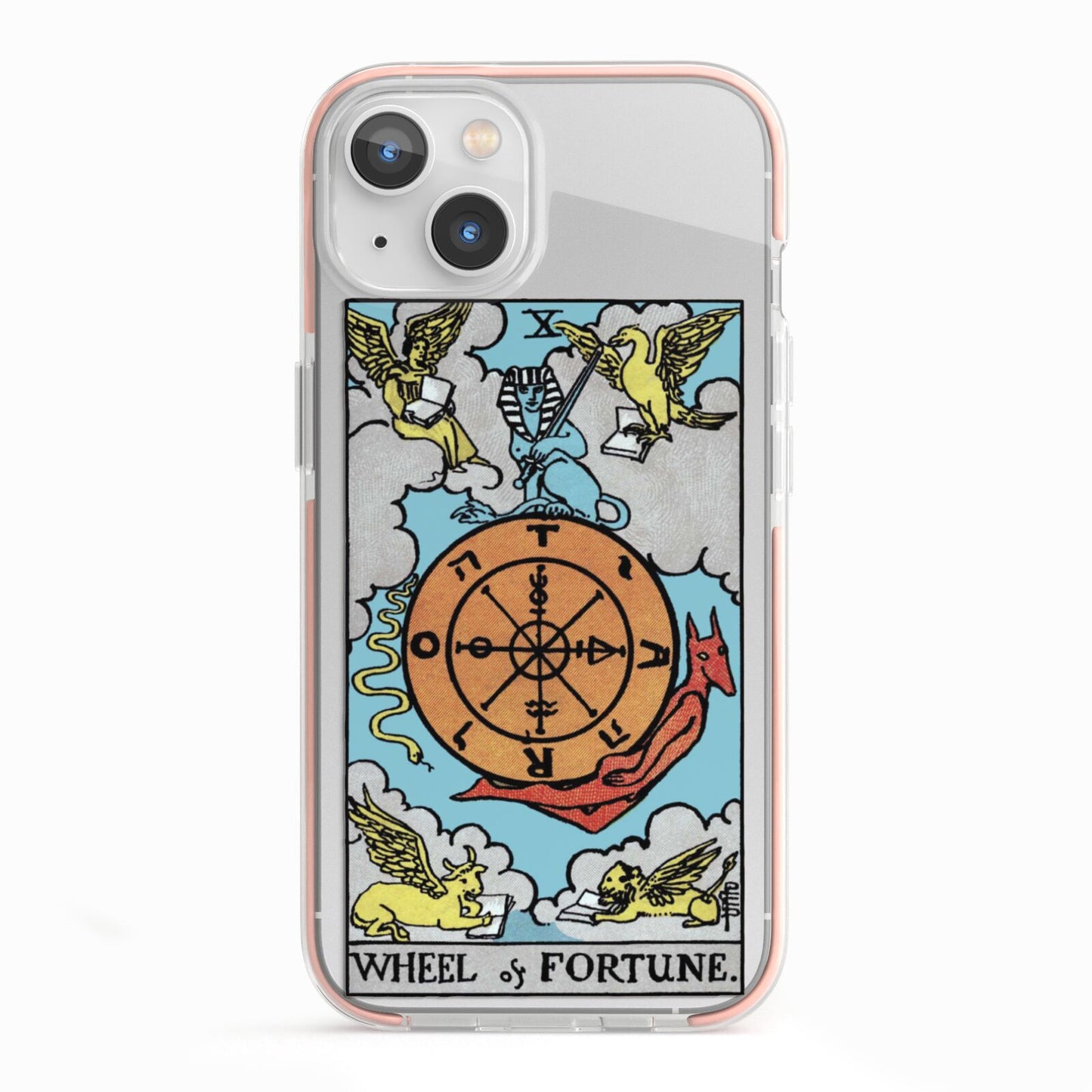 Wheel of Fortune Tarot Card iPhone 13 TPU Impact Case with Pink Edges