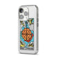 Wheel of Fortune Tarot Card iPhone 14 Pro Clear Tough Case Silver Angled Image