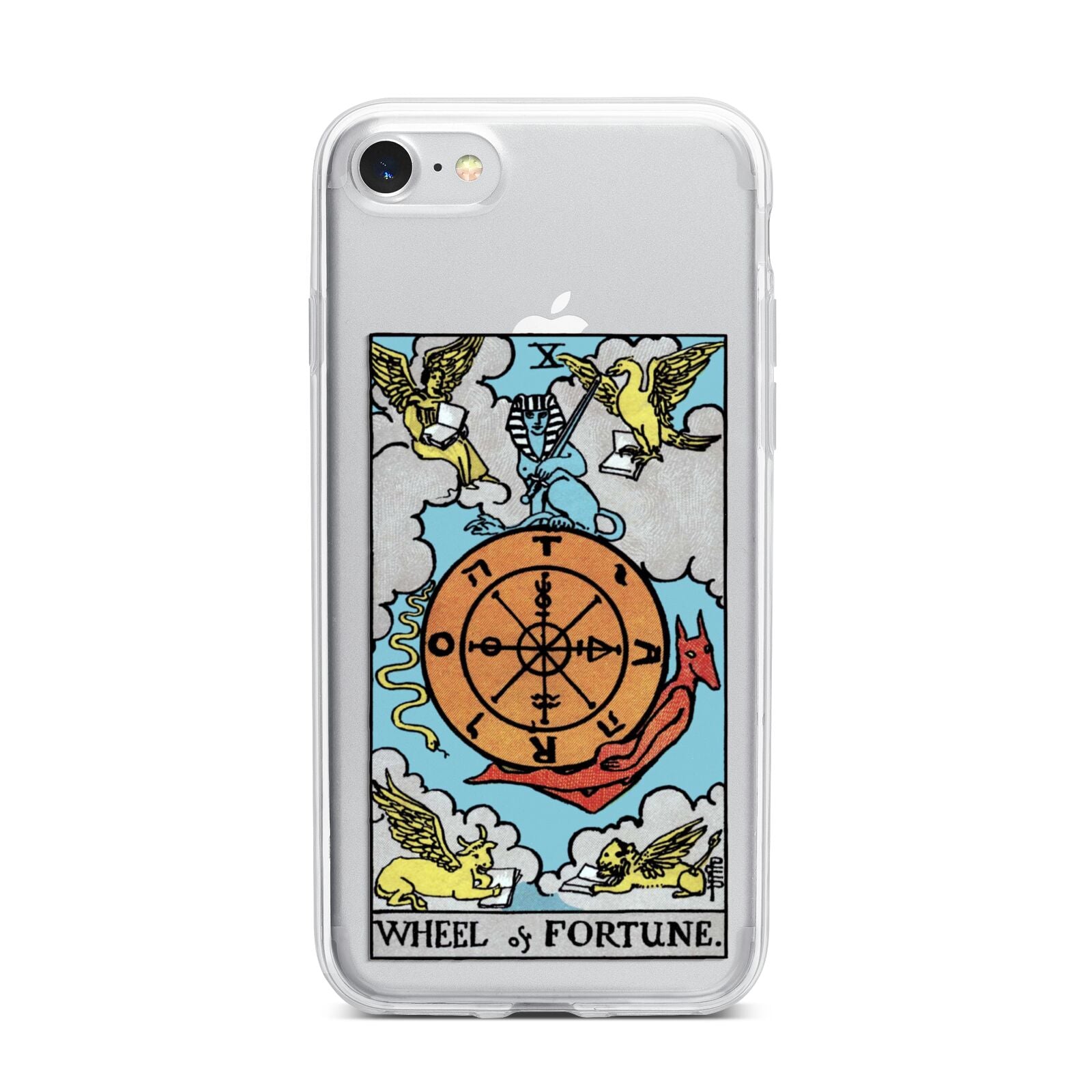 Wheel of Fortune Tarot Card iPhone 7 Bumper Case on Silver iPhone