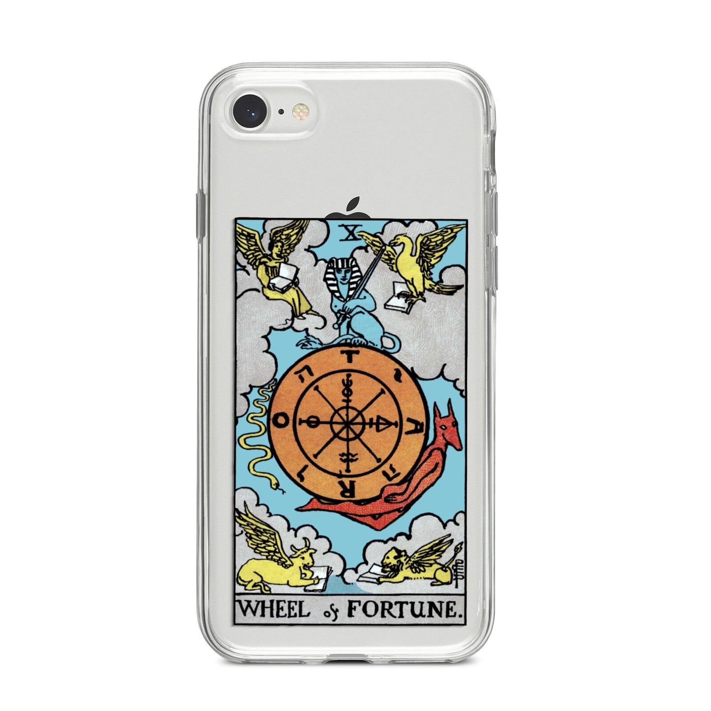 Wheel of Fortune Tarot Card iPhone 8 Bumper Case on Silver iPhone