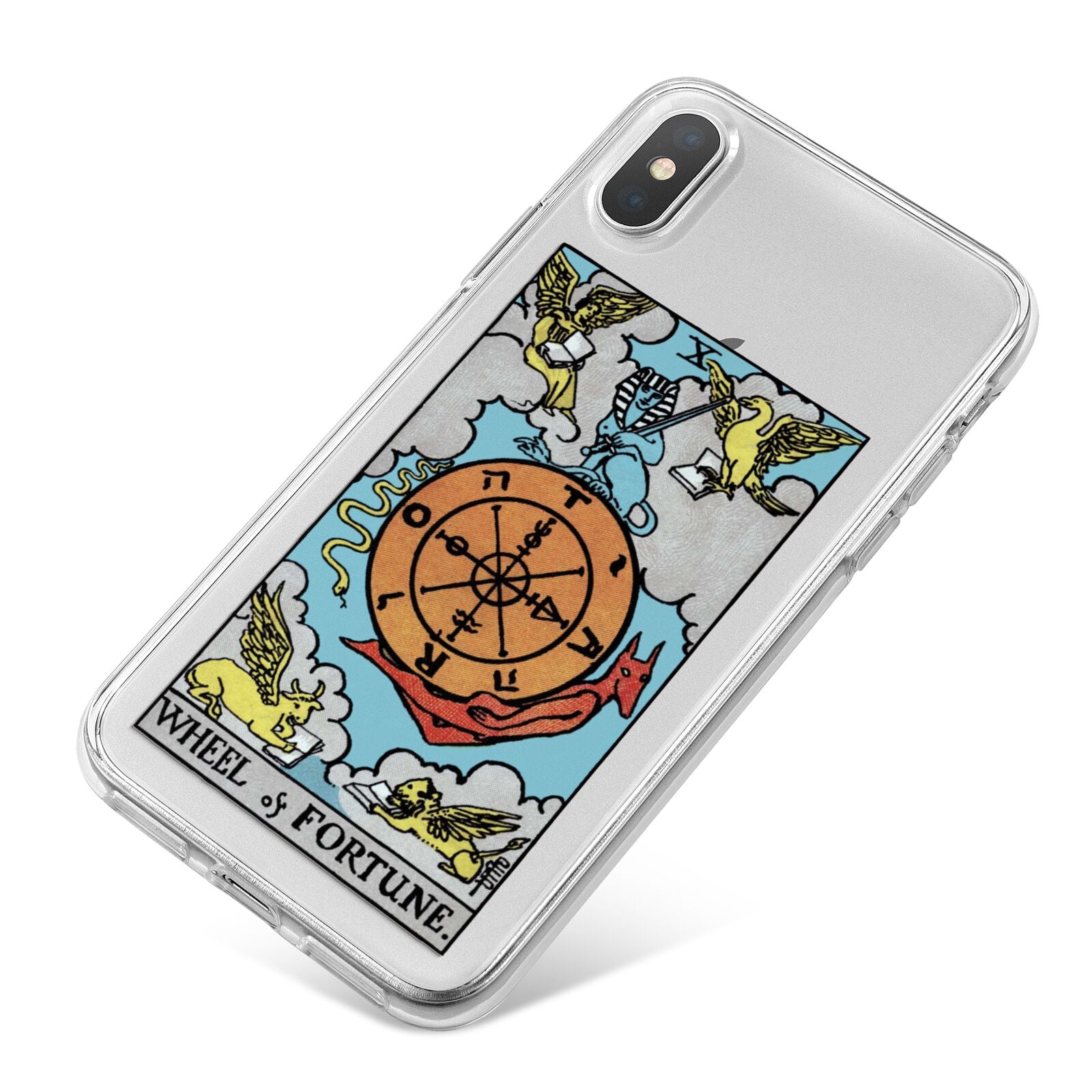 Wheel of Fortune Tarot Card iPhone X Bumper Case on Silver iPhone