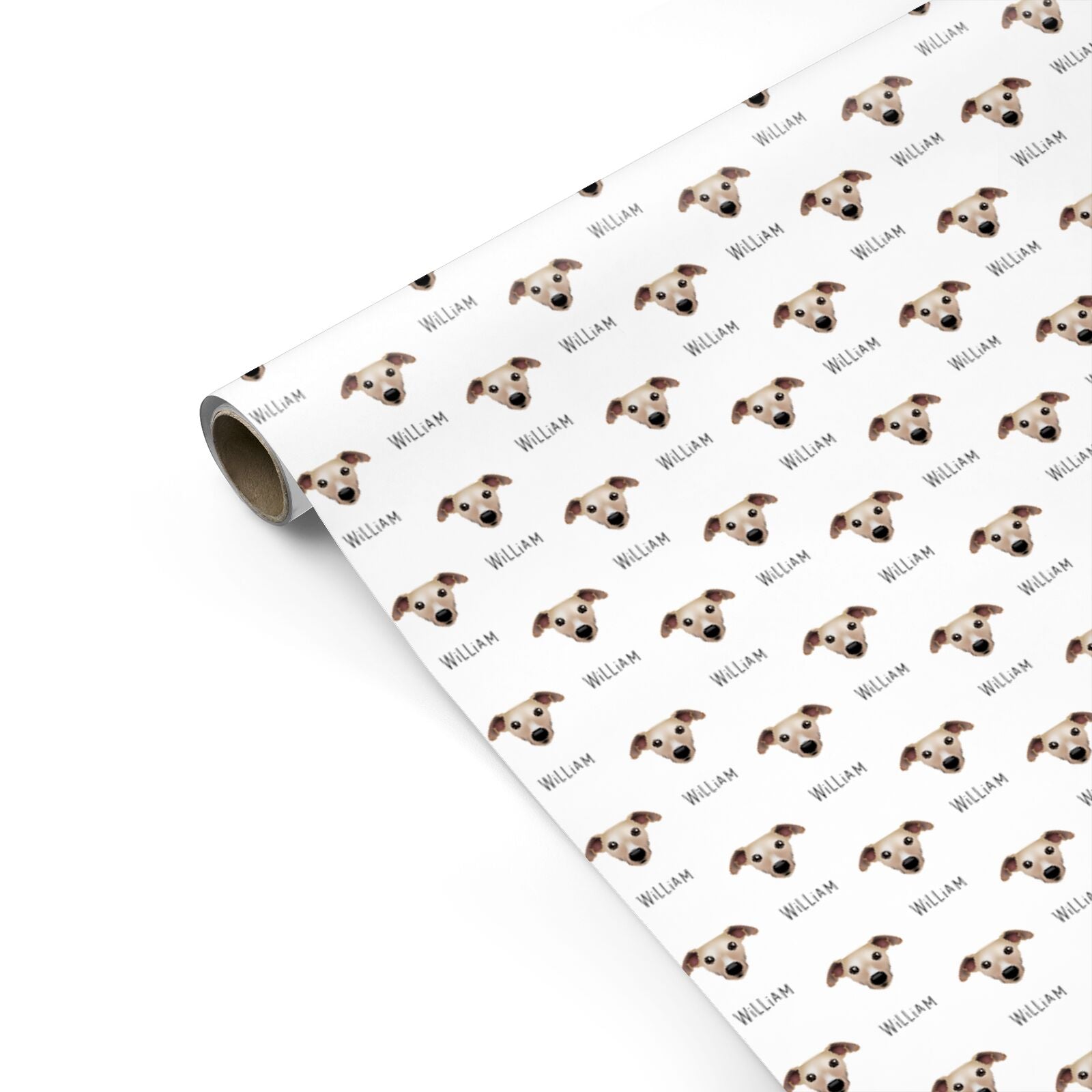 Whippet Icon with Name Personalised Gift Wrap