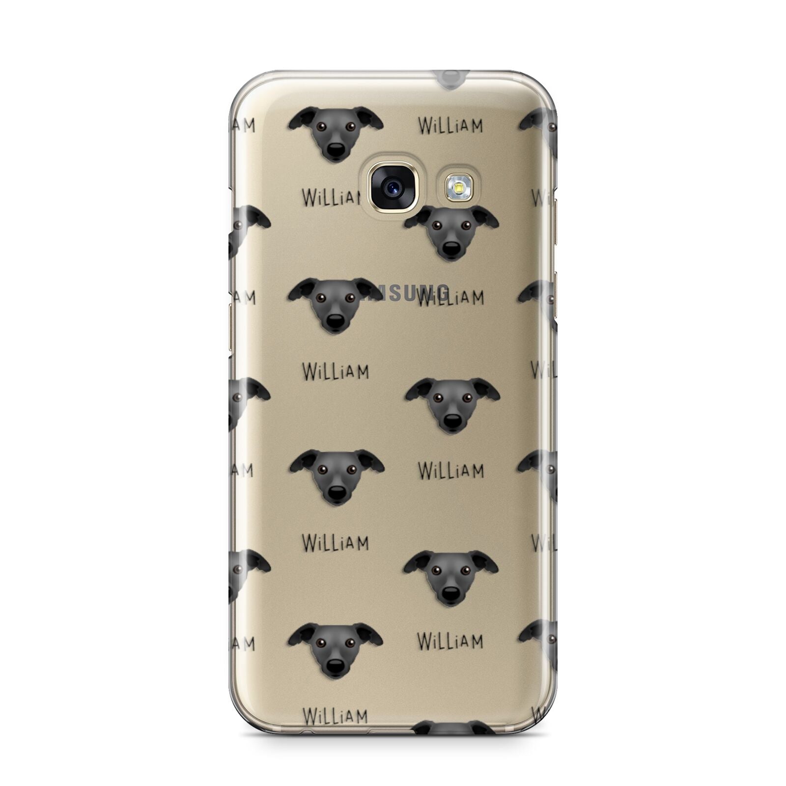 Whippet Icon with Name Samsung Galaxy A3 2017 Case on gold phone
