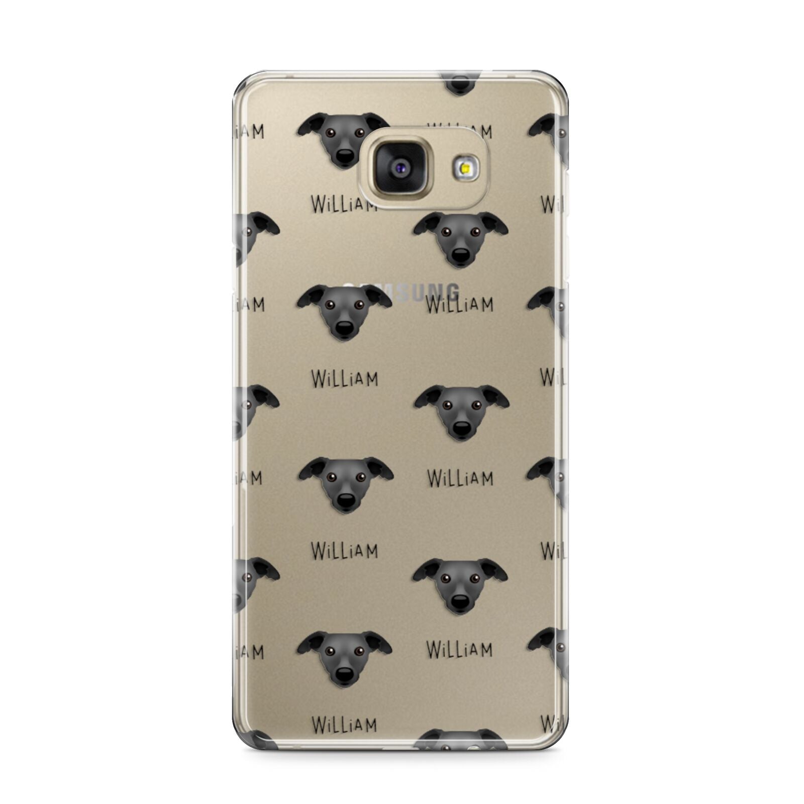 Whippet Icon with Name Samsung Galaxy A9 2016 Case on gold phone