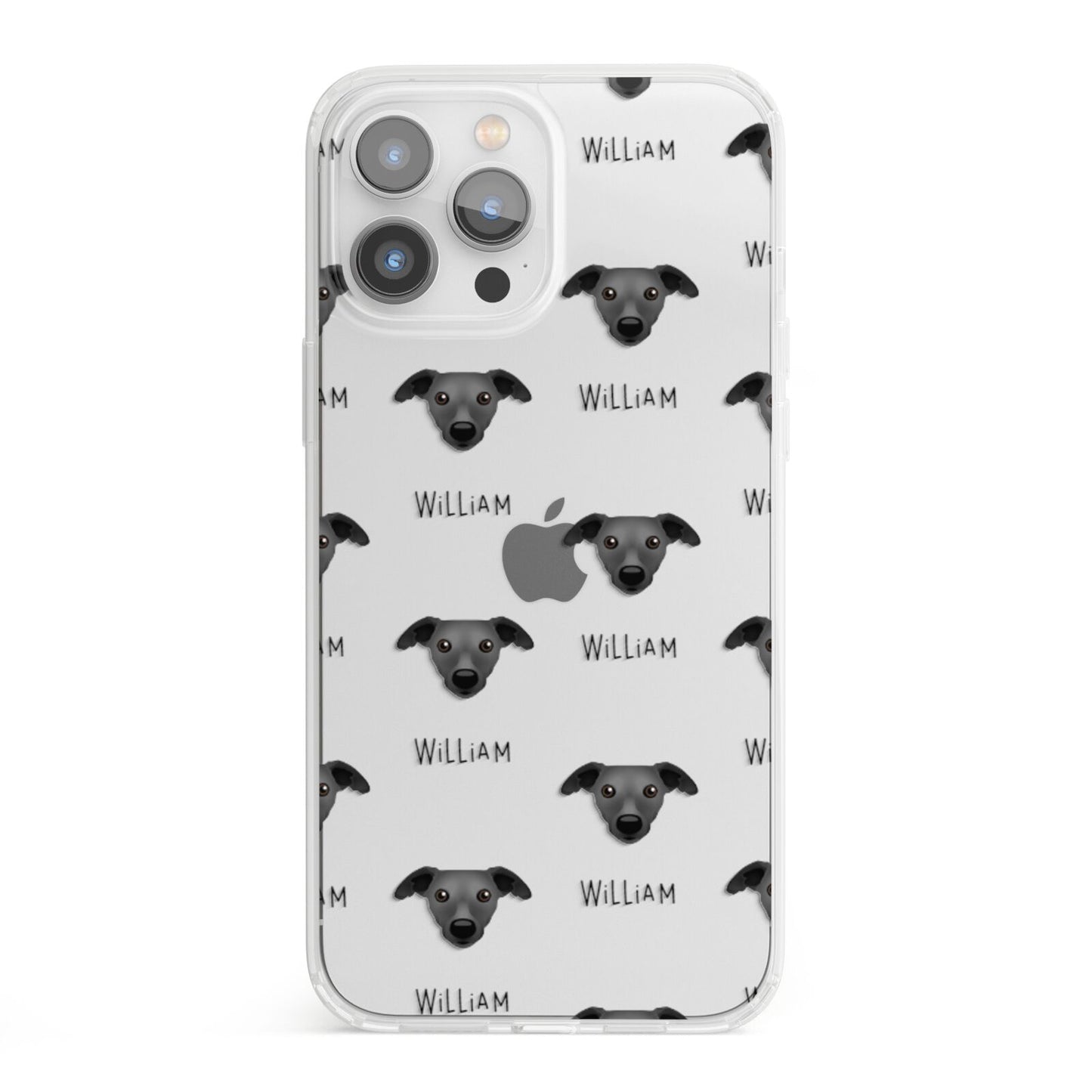 Whippet Icon with Name iPhone 13 Pro Max Clear Bumper Case