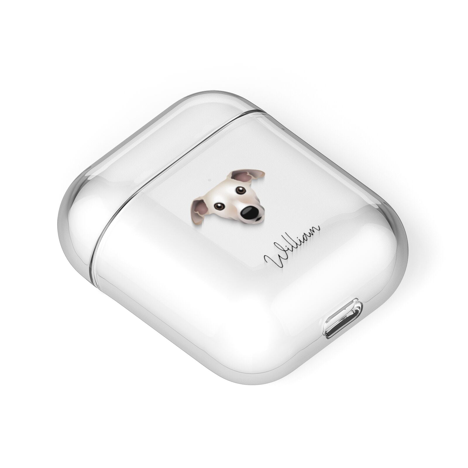 Whippet Personalised AirPods Case Laid Flat