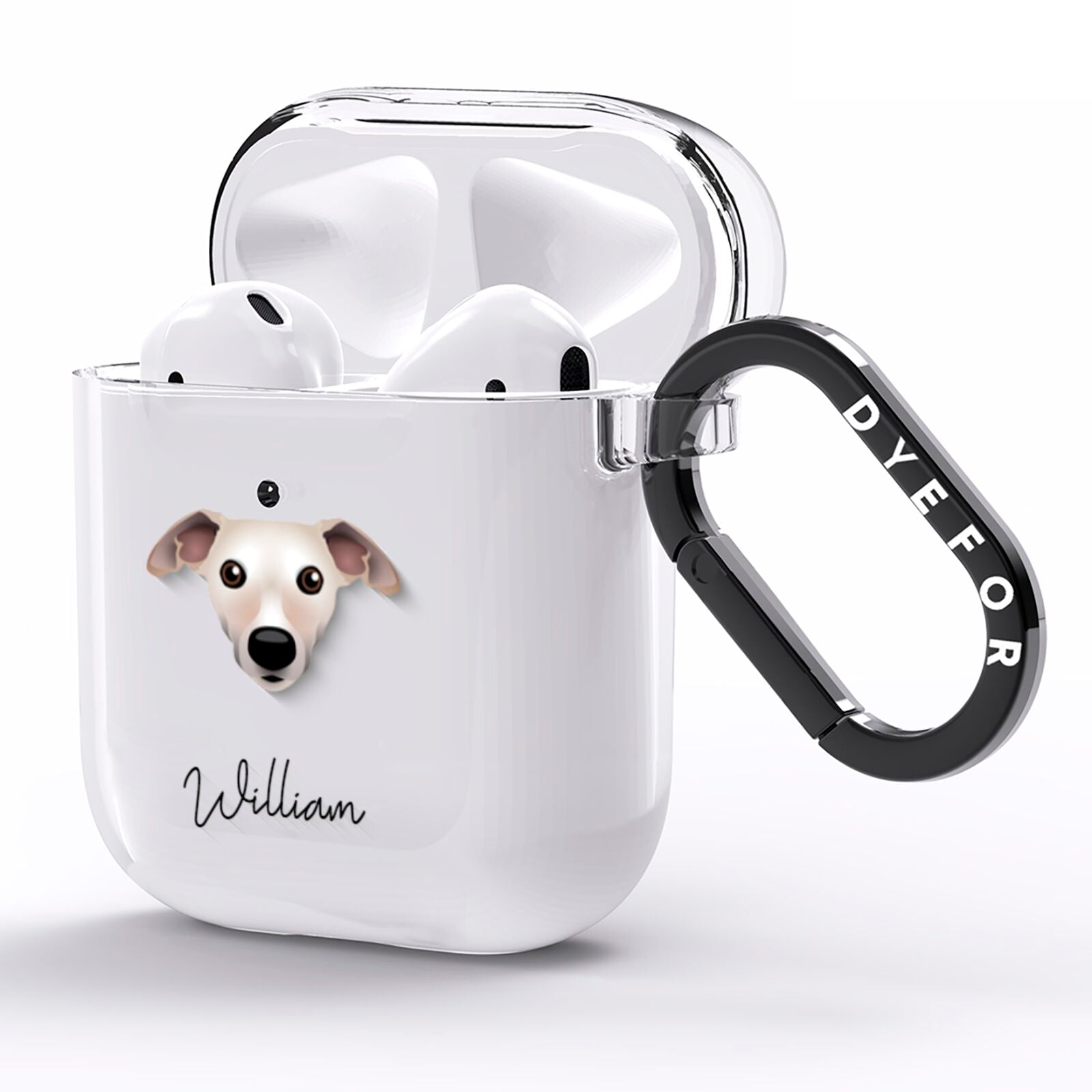 Whippet Personalised AirPods Clear Case Side Image