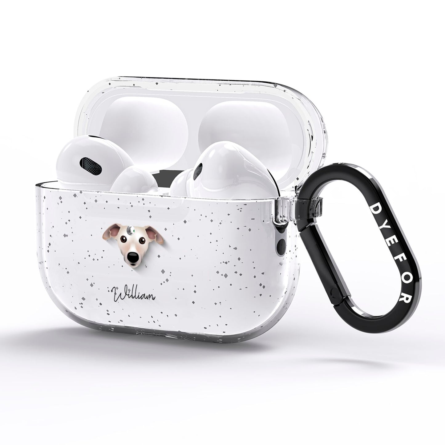 Whippet Personalised AirPods Pro Glitter Case Side Image