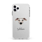 Whippet Personalised Apple iPhone 11 Pro Max in Silver with White Impact Case