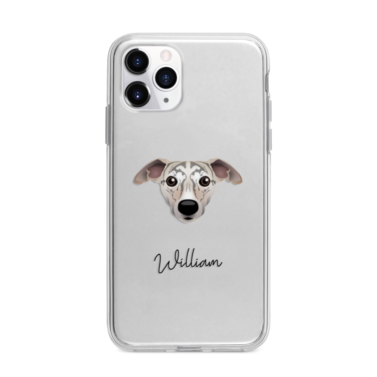 Whippet Personalised Apple iPhone 11 Pro in Silver with Bumper Case