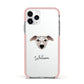 Whippet Personalised Apple iPhone 11 Pro in Silver with Pink Impact Case