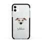 Whippet Personalised Apple iPhone 11 in White with Black Impact Case