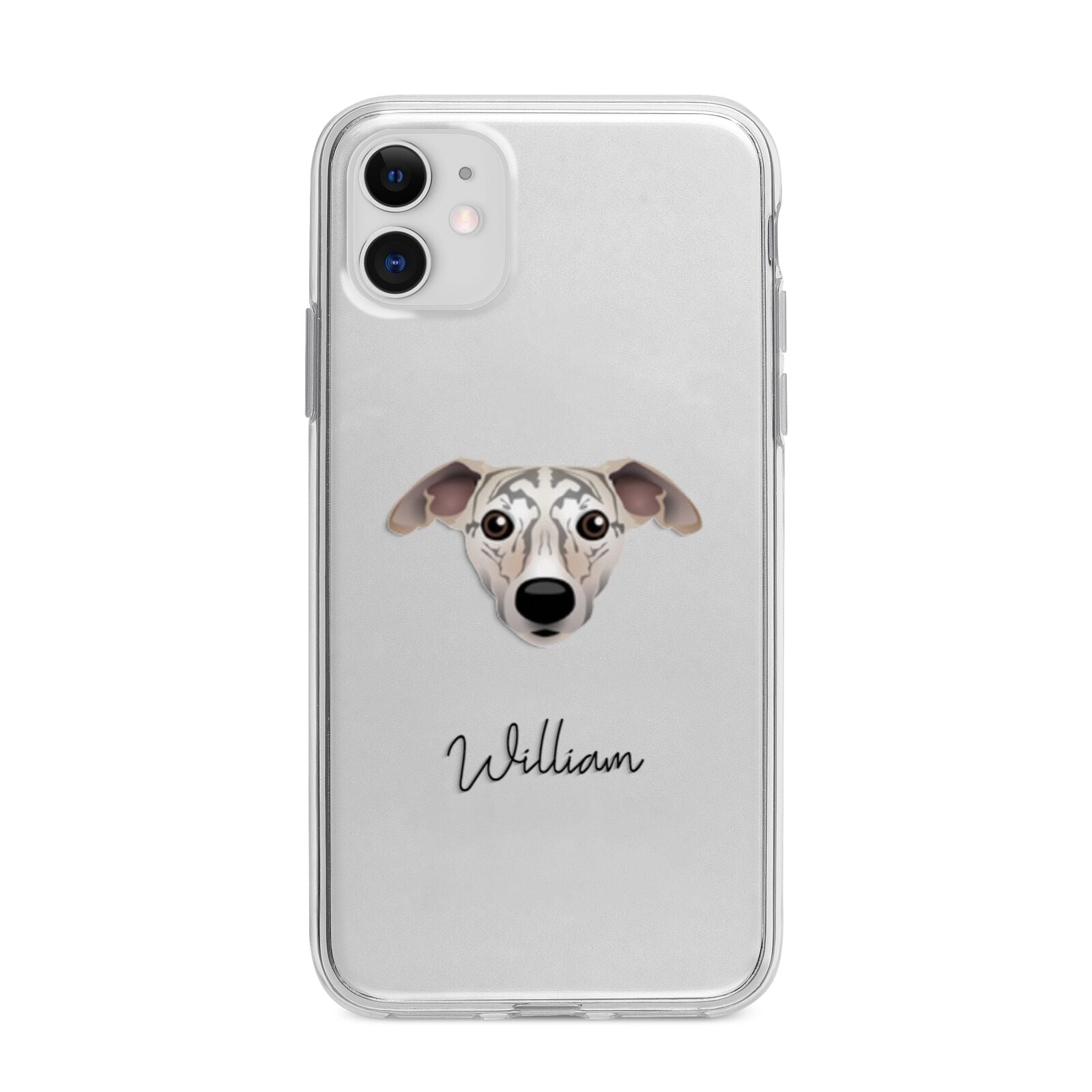Whippet Personalised Apple iPhone 11 in White with Bumper Case