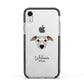 Whippet Personalised Apple iPhone XR Impact Case Black Edge on Silver Phone
