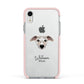 Whippet Personalised Apple iPhone XR Impact Case Pink Edge on Silver Phone