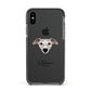 Whippet Personalised Apple iPhone Xs Impact Case Black Edge on Black Phone
