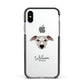 Whippet Personalised Apple iPhone Xs Impact Case Black Edge on Silver Phone