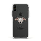 Whippet Personalised Apple iPhone Xs Impact Case White Edge on Black Phone