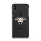 Whippet Personalised Apple iPhone Xs Max Impact Case Black Edge on Black Phone