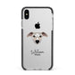Whippet Personalised Apple iPhone Xs Max Impact Case Black Edge on Silver Phone