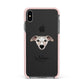 Whippet Personalised Apple iPhone Xs Max Impact Case Pink Edge on Black Phone