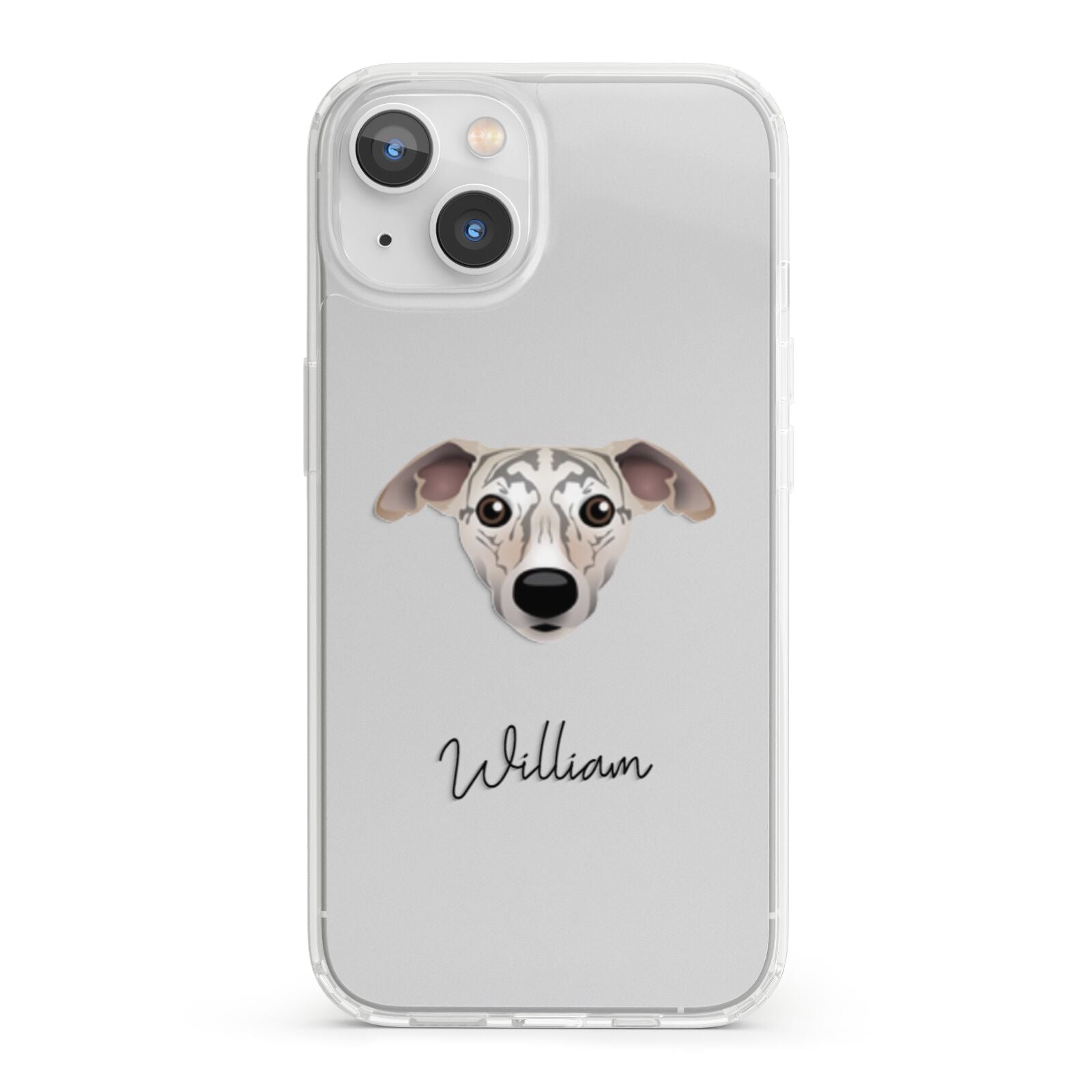 Whippet Personalised iPhone 13 Clear Bumper Case