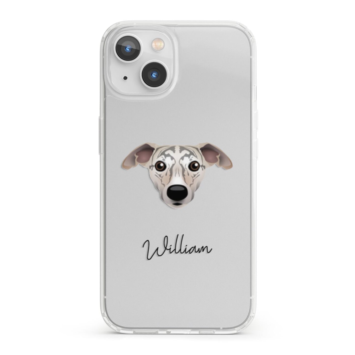 Whippet Personalised iPhone 13 Clear Bumper Case