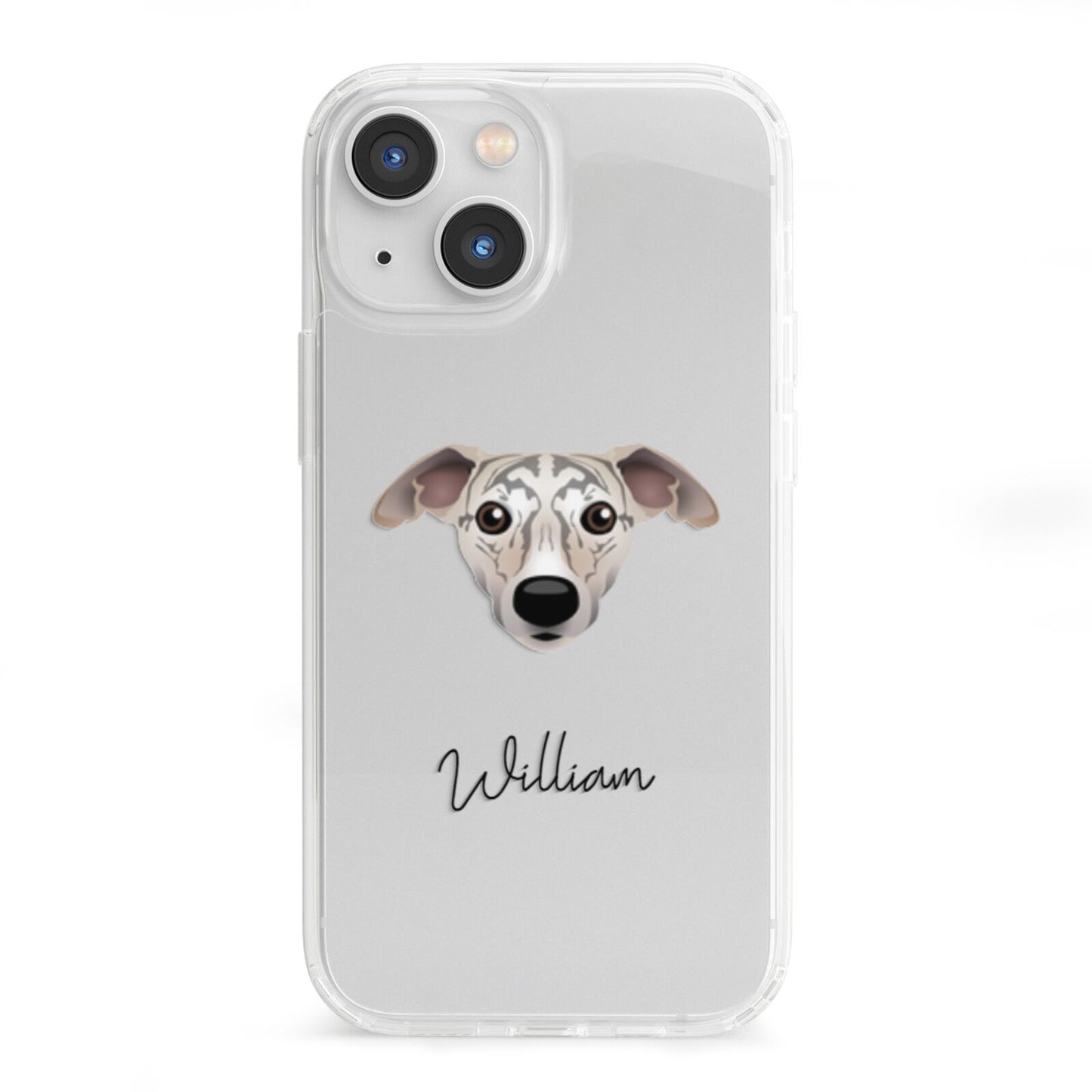 Whippet Personalised iPhone 13 Mini Clear Bumper Case