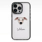Whippet Personalised iPhone 13 Pro Black Impact Case on Silver phone