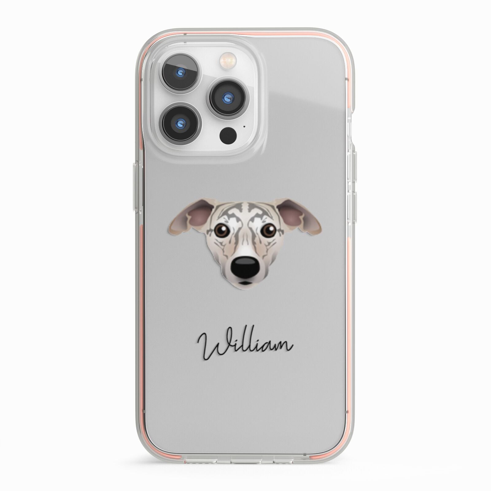 Whippet Personalised iPhone 13 Pro TPU Impact Case with Pink Edges