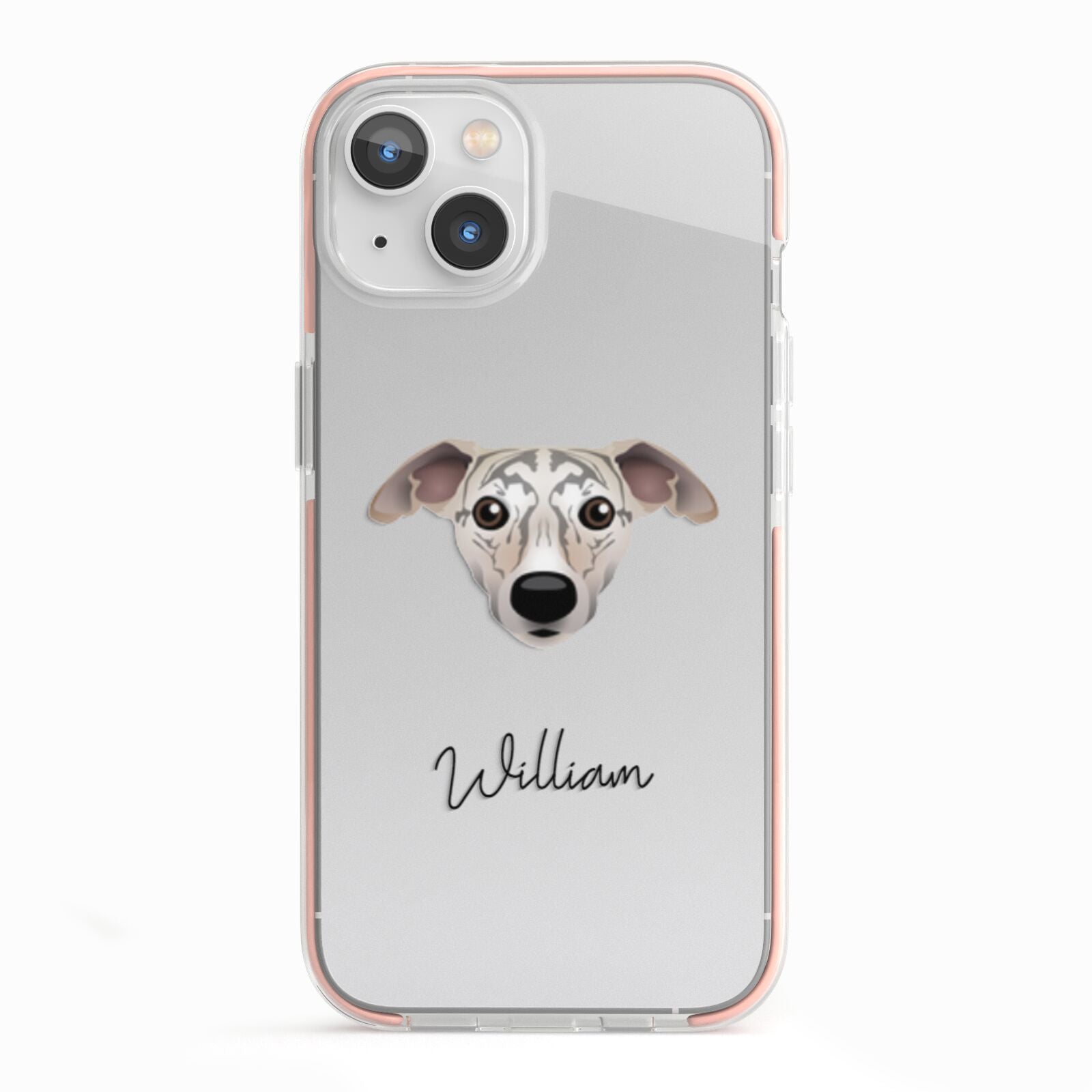 Whippet Personalised iPhone 13 TPU Impact Case with Pink Edges