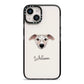 Whippet Personalised iPhone 14 Black Impact Case on Silver phone