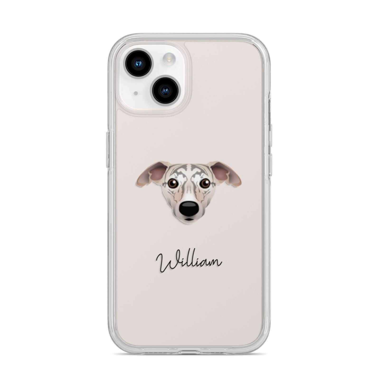 Whippet Personalised iPhone 14 Clear Tough Case Starlight