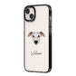 Whippet Personalised iPhone 14 Plus Black Impact Case Side Angle on Silver phone