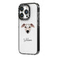 Whippet Personalised iPhone 14 Pro Black Impact Case Side Angle on Silver phone