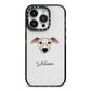 Whippet Personalised iPhone 14 Pro Black Impact Case on Silver phone