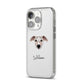 Whippet Personalised iPhone 14 Pro Clear Tough Case Silver Angled Image