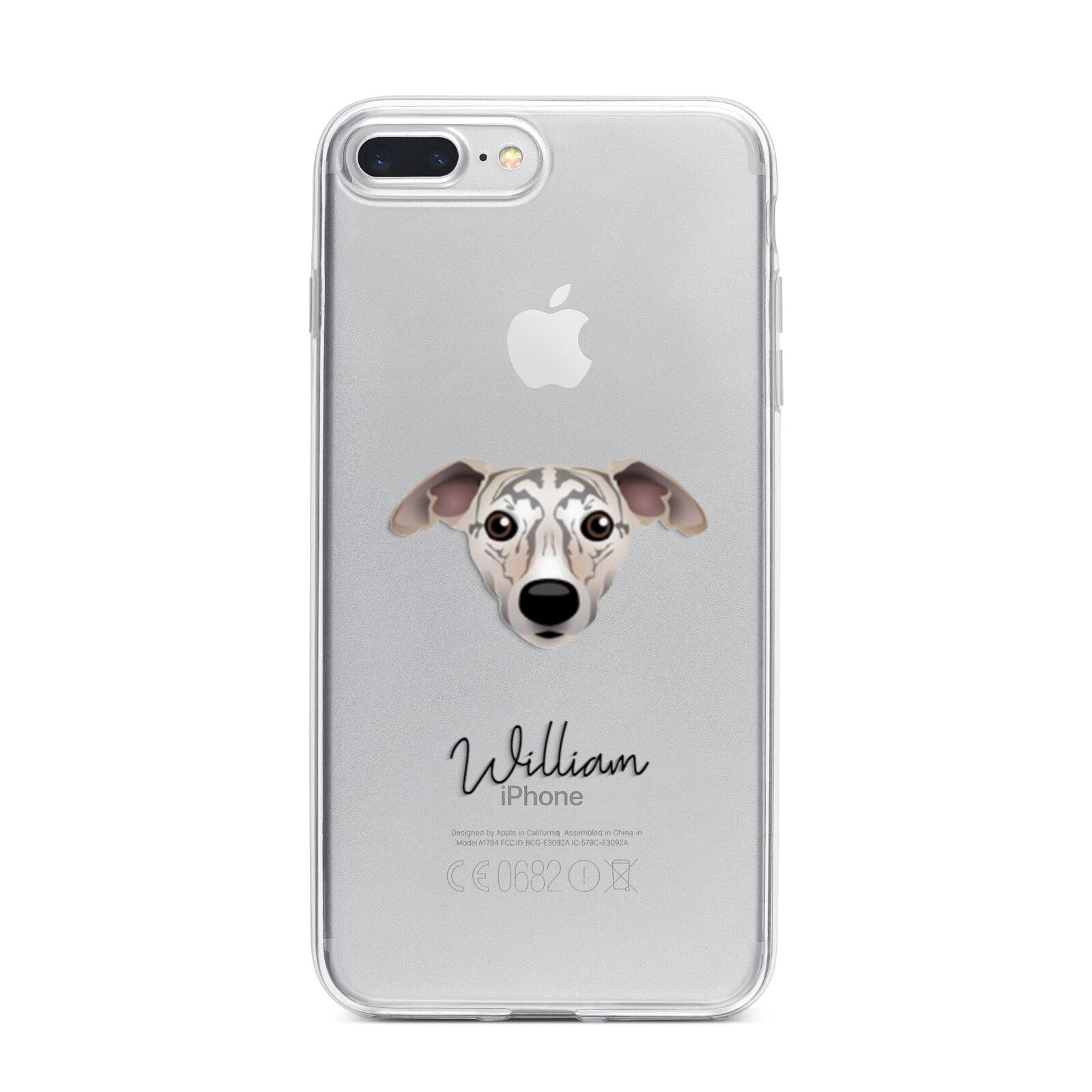 Whippet Personalised iPhone 7 Plus Bumper Case on Silver iPhone