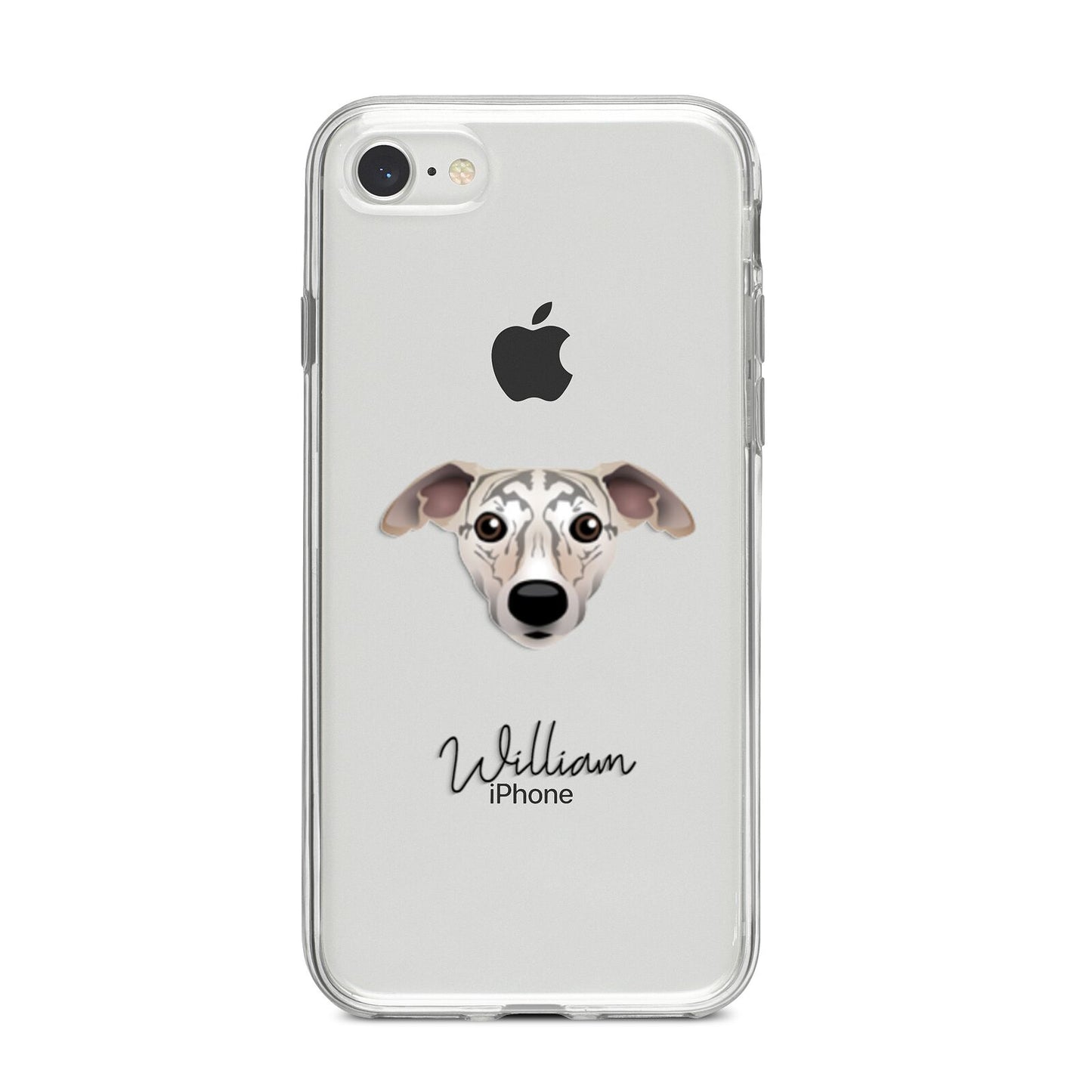 Whippet Personalised iPhone 8 Bumper Case on Silver iPhone
