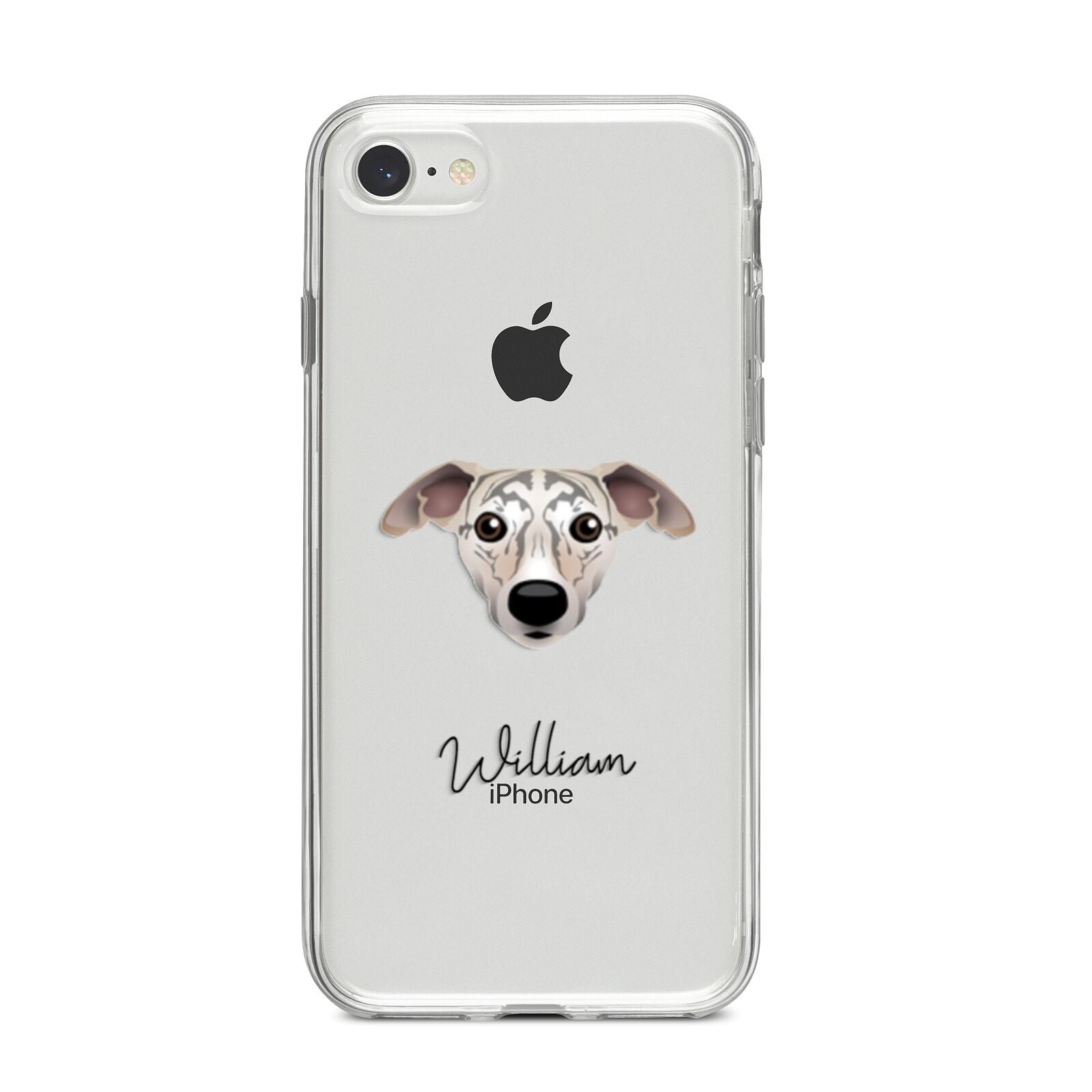 Whippet Personalised iPhone 8 Bumper Case on Silver iPhone