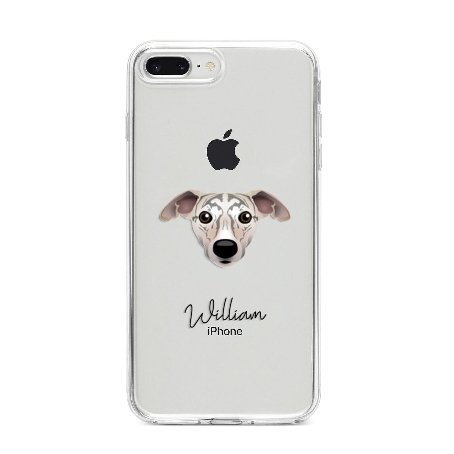 Whippet Personalised iPhone 8 Plus Bumper Case on Silver iPhone