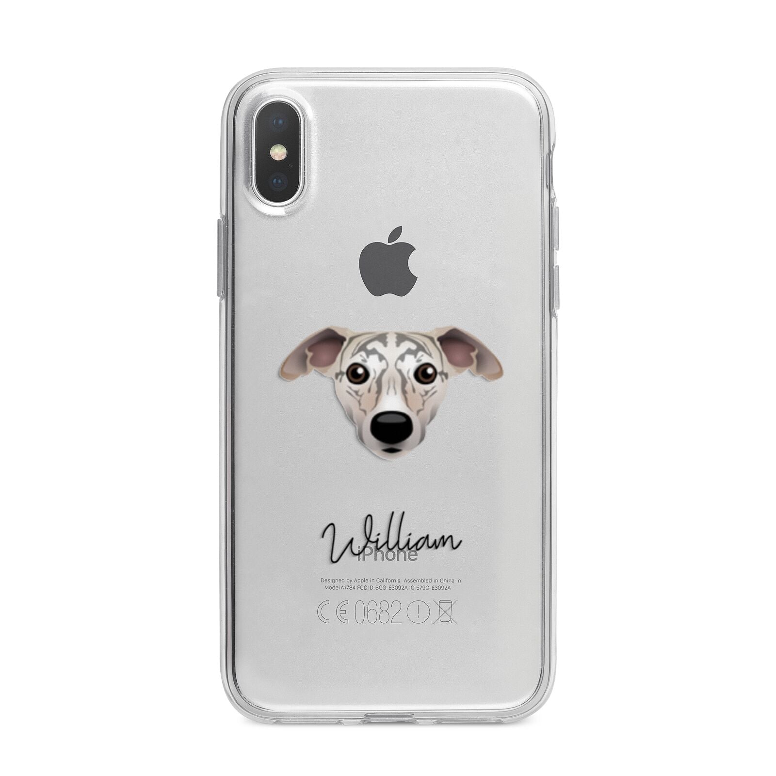 Whippet Personalised iPhone X Bumper Case on Silver iPhone Alternative Image 1