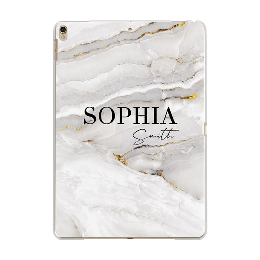 White And Gold Marble Apple iPad Gold Case